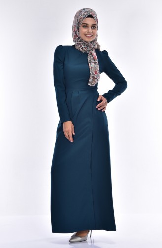 Smaragdgrün Hijab Kleider 7138-09