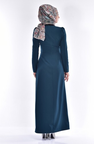 Smaragdgrün Hijab Kleider 7138-09