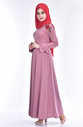 Dusty Rose Hijab Dress 6071-03