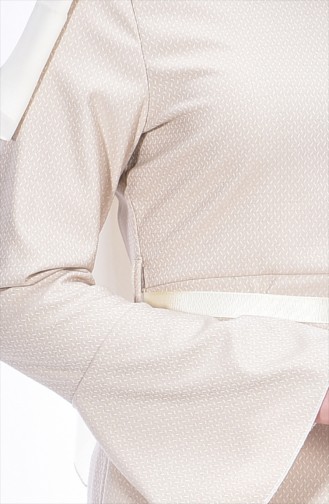 Cream Hijab Dress 1451-02