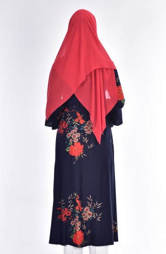 Long Tunic with Belt 1044-02 Navy Blue 1044-02