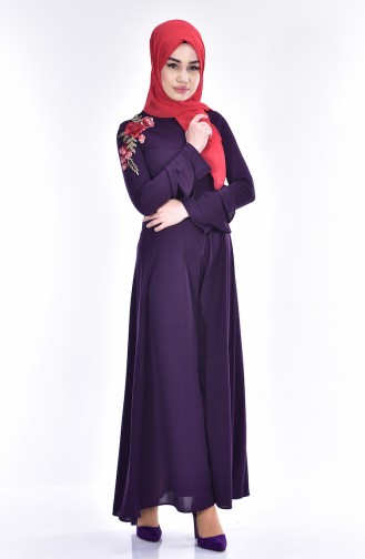 Purple Hijab Dress 6071A-02
