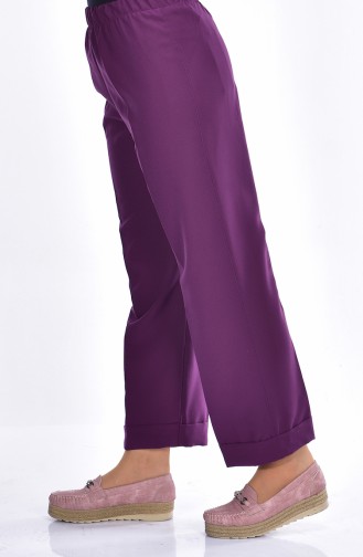 Elastic Wide Leg Trousers 6601-13 Purple 6601-13