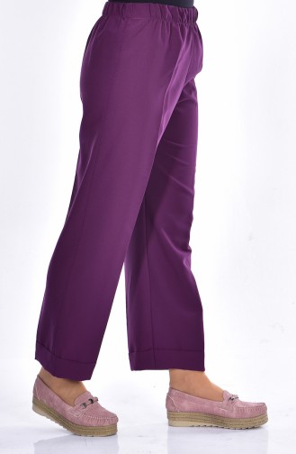 Elastic Wide Leg Trousers 6601-13 Purple 6601-13
