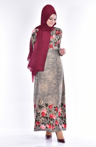 Lachsrosa Hijab Kleider 4574L-04