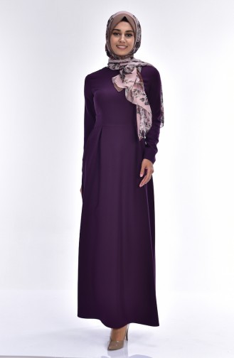Pleating Detailed Dress 2835-02 Purple 2835-02