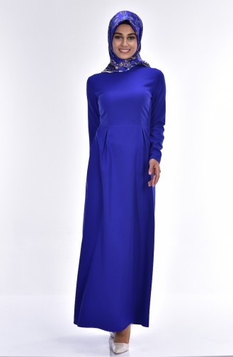 Pleating Detailed Dress 2835-17 Saxon Blue 2835-17