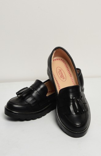 حذاء مسطح أسود 50008-04