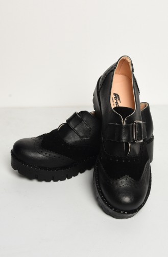 Buckled Child`s School Shoes 50064-01 Black 50064-01