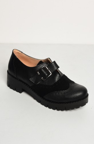 Buckled Child`s School Shoes 50064-01 Black 50064-01