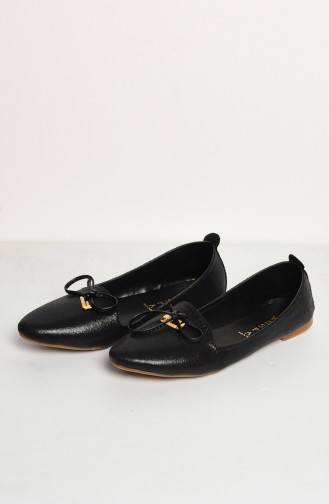حذاء مسطح أسود 50073-01