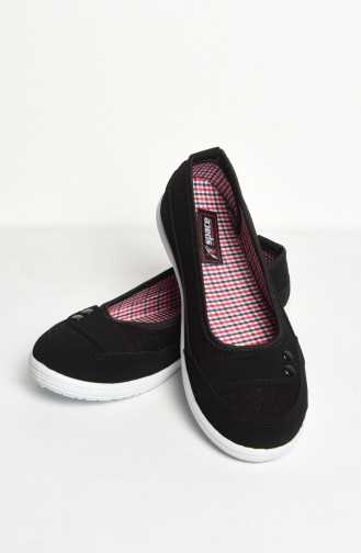 حذاء مسطح أسود 50076-01
