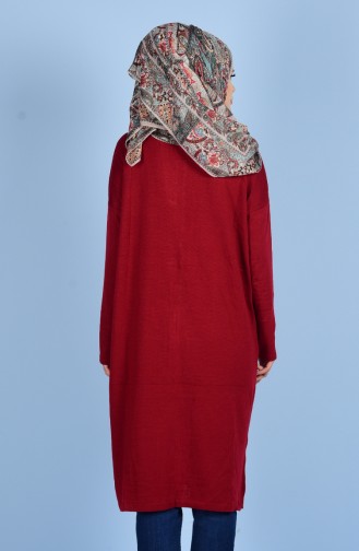 Sweater with Zipper 1501-05 Claret Red 1501-05