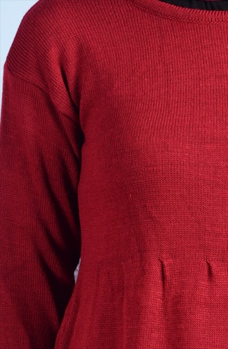 Glittered Knitwear Tunic 7617-08 Claret Red 7617-08