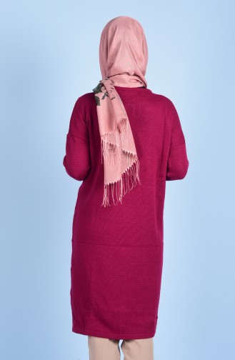 Sweater with Zipper and Pockets 1513-03 Fuchsia 1513-03