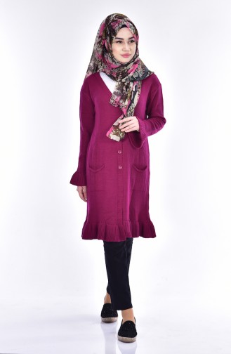 Sweater with Buttons 5807-02 Fuchsia 5807-02