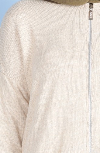 Sweater with Zipper and Pockets 1513-01 Cream 1513-01