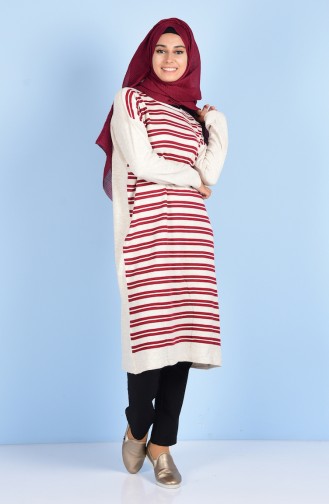 Striped Knitwear Tunic 1510-08 Cream 1510-08
