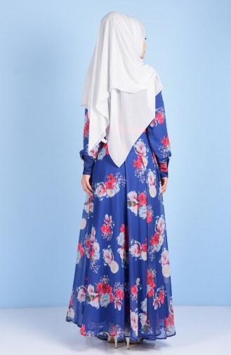 Blau Hijab Kleider 0519-01