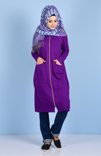 Sweater with Zipper 1501-01 Purple 1501-01