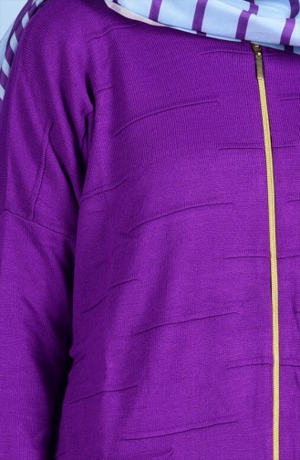 Sweater with Zipper 1501-01 Purple 1501-01