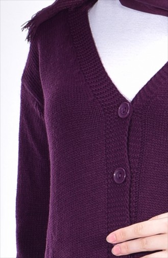 Sweater with Buttons 5807-08 Purple 5807-08
