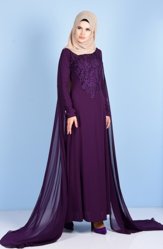 Purple İslamitische Avondjurk 5555-02
