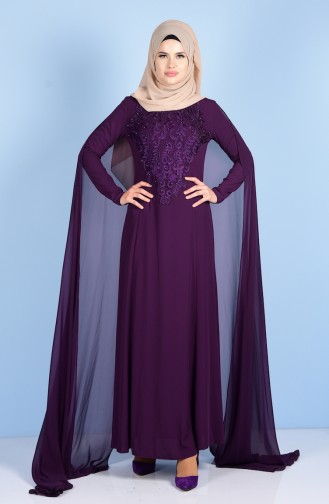Purple İslamitische Avondjurk 5555-02