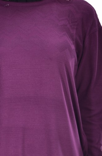 Bat Sleeve Knitwear Tunic 1504-04 Purple 1504-04