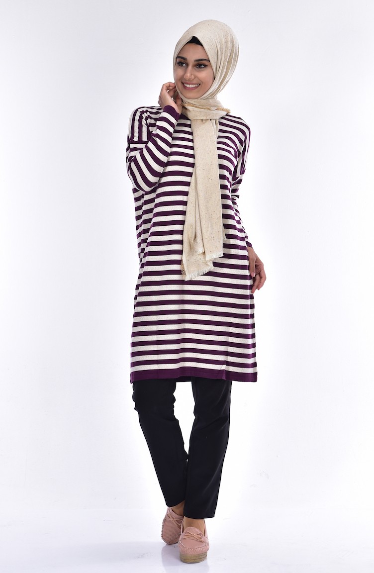 Bebe yarasa kol çizgili tunik modeli Bebe yarasa kol çizgili tunik modeli