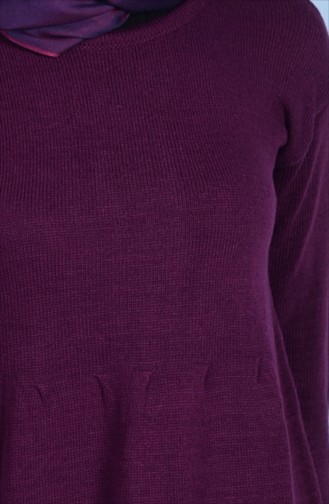 Glittered Knitwear Tunic 7617-06 Purple 7617-06