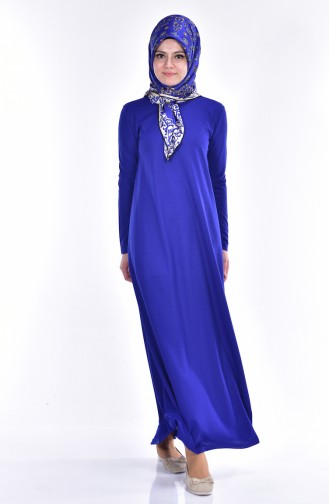 Saks-Blau Hijab Kleider 2112-08