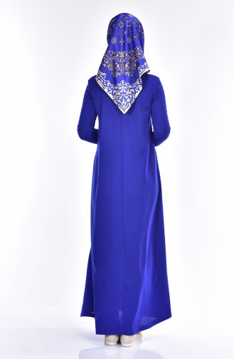 Saks-Blau Hijab Kleider 2112-08