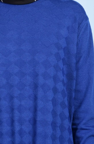 Desenli Triko Tunik 1506-10 Saks