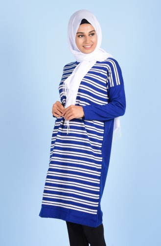Striped Knitwear Tunic 1510-05 Saxon Blue 1510-05