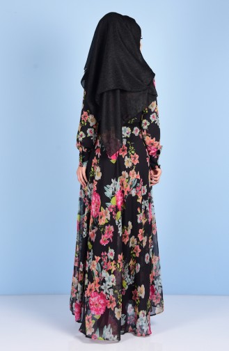 Schwarz Hijab Kleider 0519-02