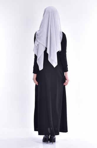 Schwarz Hijab Kleider 2100-01