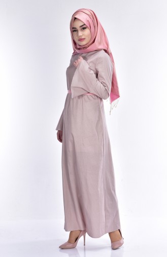 Brown Hijab Dress 1451A-01