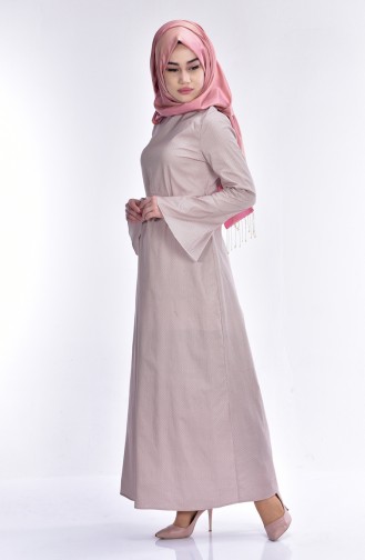Brown Hijab Dress 1451A-01
