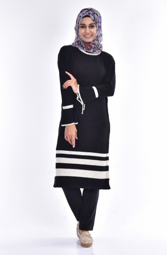Belden Büzgülü Triko Tunik 7616-11 Siyah 7616-11