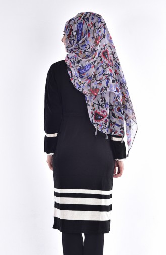 Belden Büzgülü Triko Tunik 7616-11 Siyah 7616-11