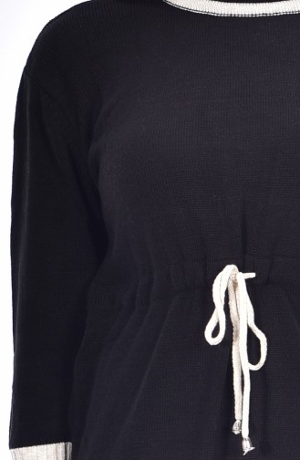Belden Büzgülü Triko Tunik 7616-11 Siyah 7616-11