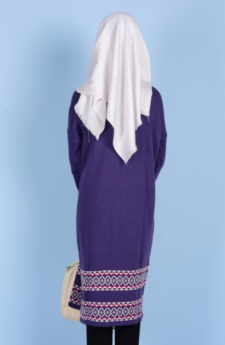 Decorated Knitwear Tunic 1505-07 Violet 1505-07