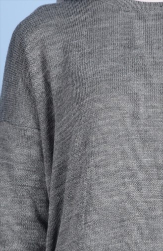 Decorated Knitwear Tunic 1505-06 Grey 1505-06