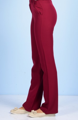 Lycra Trousers with Pockets on Sides 8855-11 Dark Claret Red 8855-11