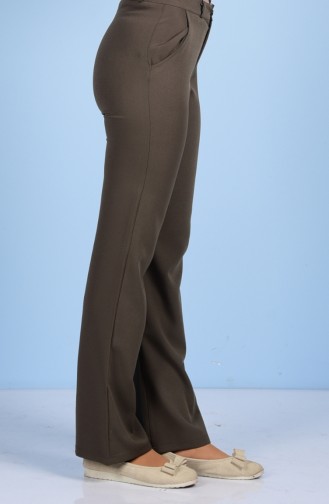 Lycra Trousers with Pockets on Sides 8855-10 Dark Khaki 8855-10