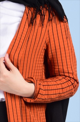 Striped Decorated Jacket 6011-03 Orange 6011-03