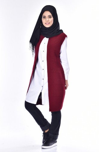 Triko Yelek 1076-09 Bordo