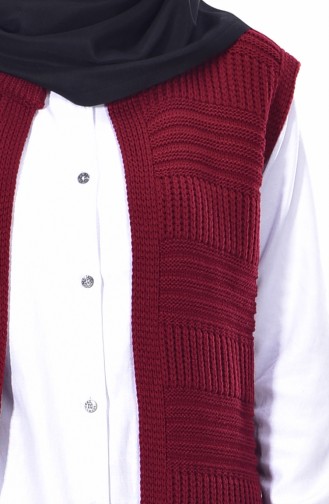 Triko Yelek 1076-09 Bordo