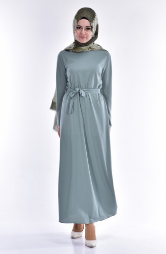 Green Almond Hijab Dress 4422-02